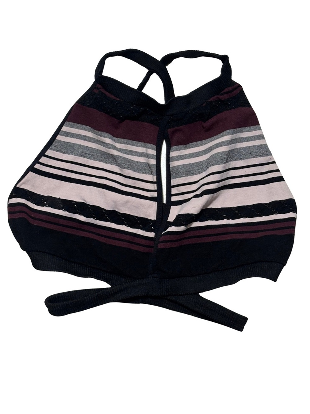 Free People Movement Top in Black, Burgundy & Light Pink